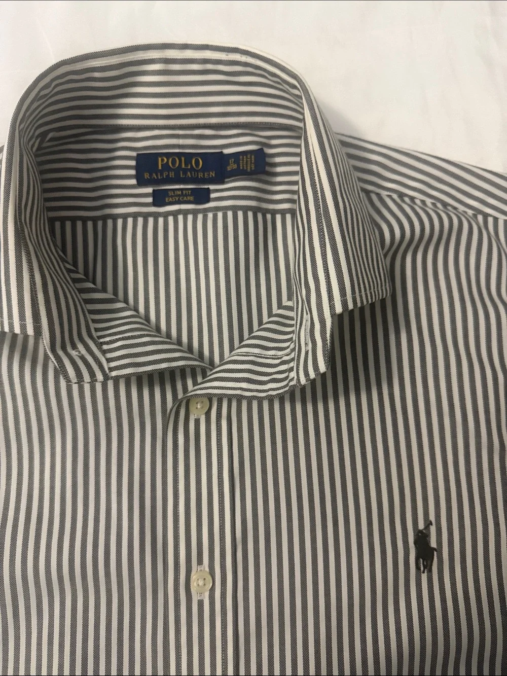 Polo by Ralph Lauren Black and White Striped Dress Shirt